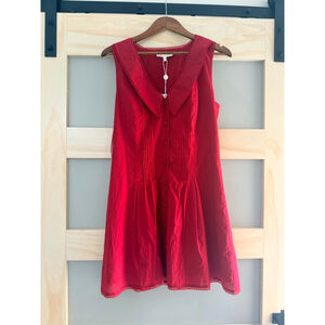 WAYF Red Sleeveless Button Front Mini Dress Medium NWT